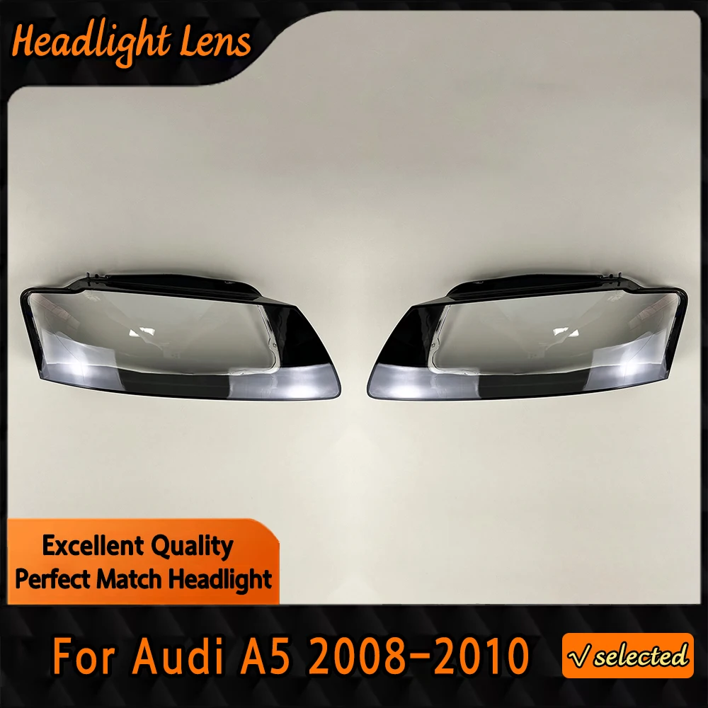 

For Audi A5 2008 2009 2010 Front Headlamps Cover Lens Headlights Shade Transparent Lampshade Plexiglass Shell Replace Housing