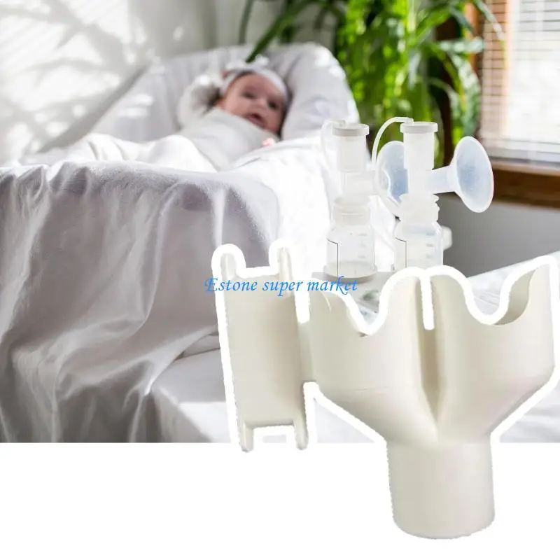 090B Double Breastmilk Bottle Stand Secure Hose For Pumping Compact Portable Design