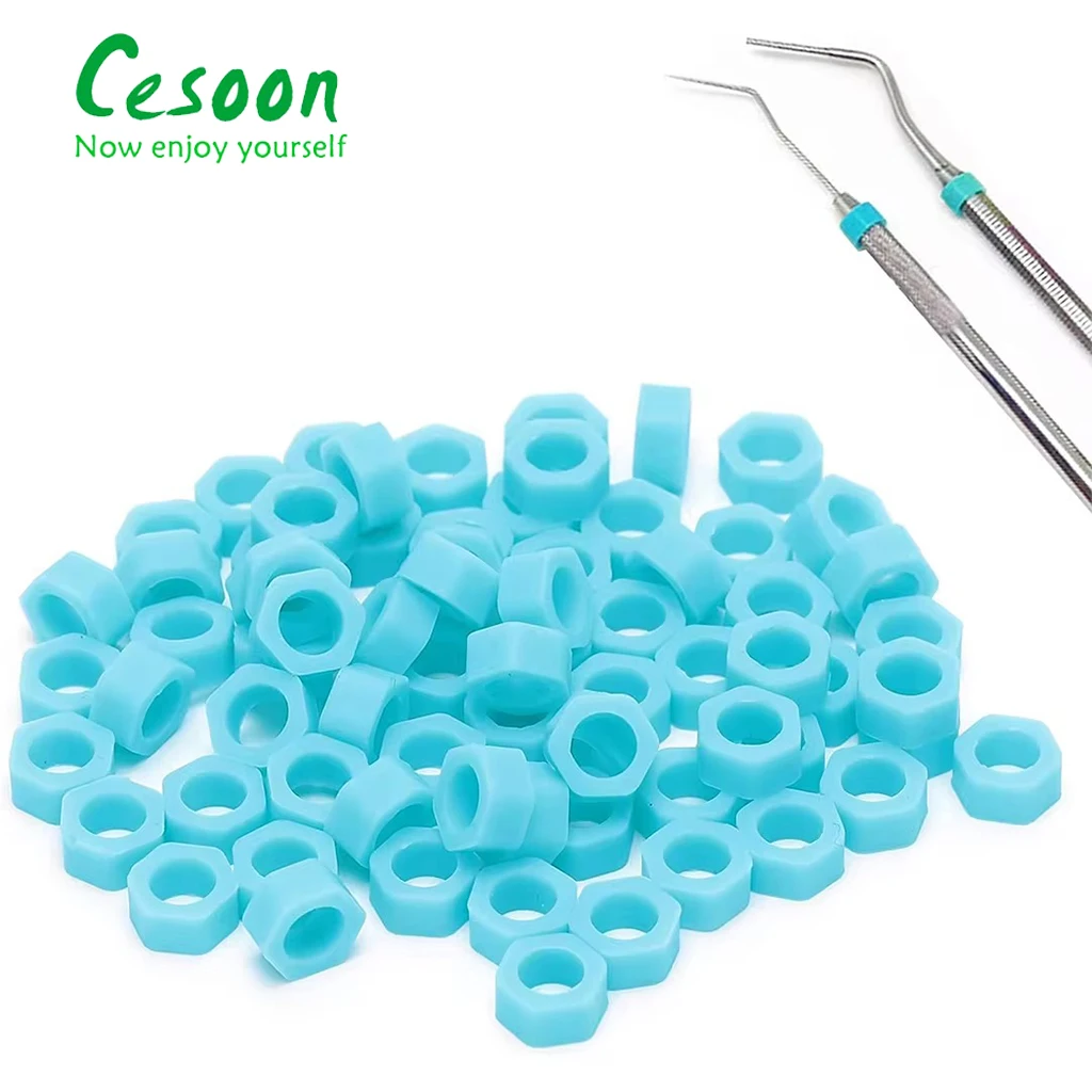 100Pcs Dental Code Ring Silicone Instrument Identification Code Circle Mobile Phone Disinfection Mark Circle Dentists Supplies