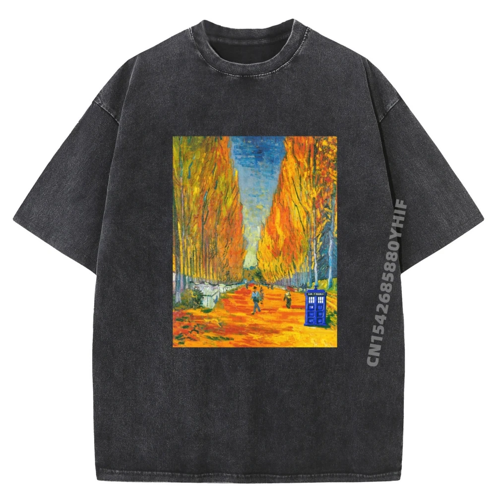 

Les Alyscamps Doctor Visit Graphic T-shirts For Men Normal Printed Tees Mens Casual Washed Tshirt Loose