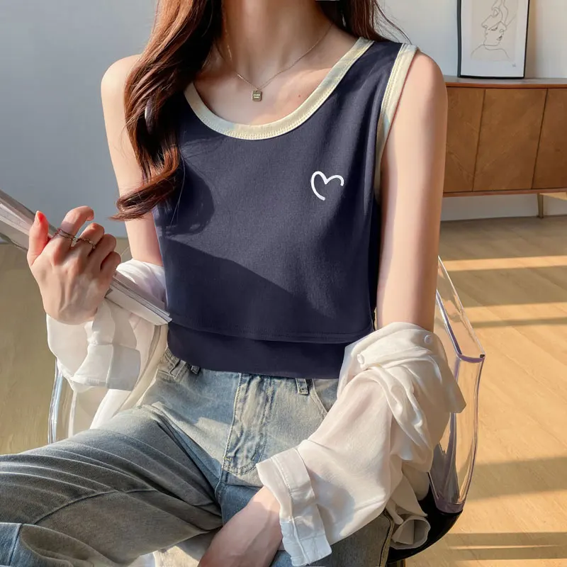 Summer Maternity Nursing Tank Top Postpartum Women's Breastfeeding T-shirt Sleeveless Round Neck Maternity Lactation Tops Tees