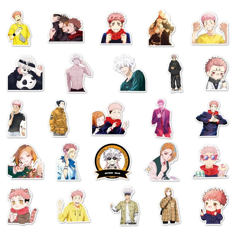 50pcs Jujutsu Kaisen Anime Graffiti Stickers Suitcase Water Cup Stationery Mobile Phone Car Notebook Refrigerator Decoration