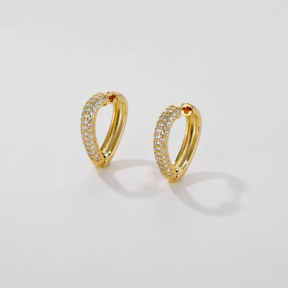 Shiny Heart Earrings for Women Crystal  Drop Earring for Women Huggie CZ Cubic Zirconia Wholesale Simple Jewelry Pendientes 2025