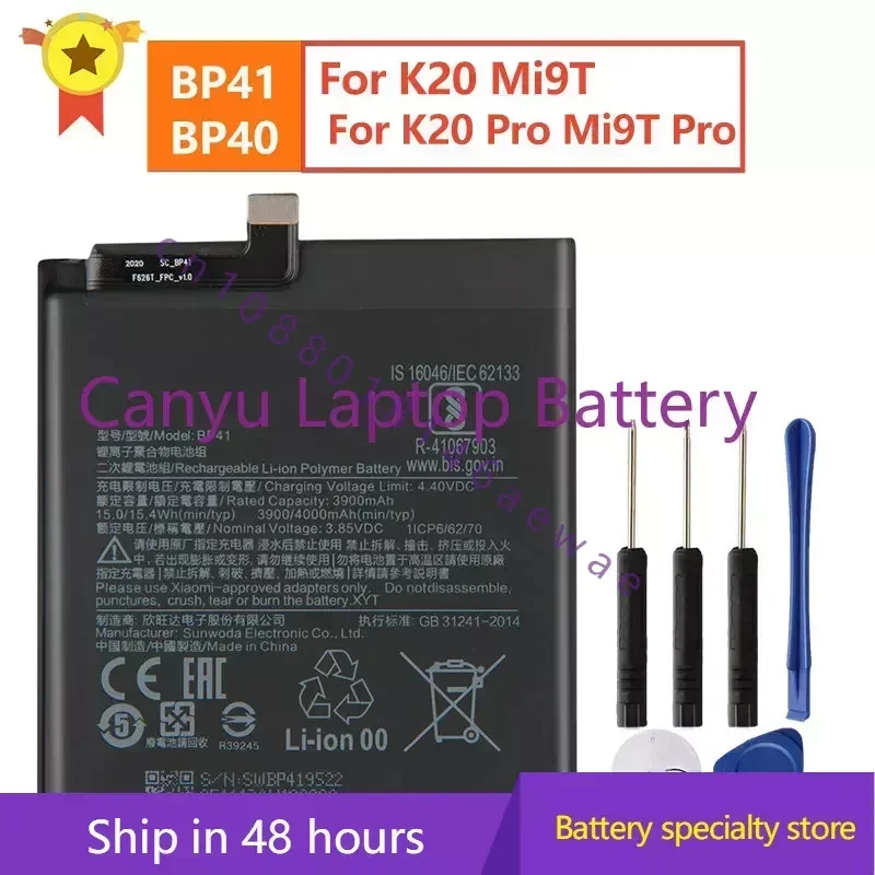 For Replacement Battery BP41 BP40 For Xiaomi Redmi K20 Pro Mi 9T Pro Mi9T Redmi K20Pro Premium Rechargeable Battery 3900mAh
