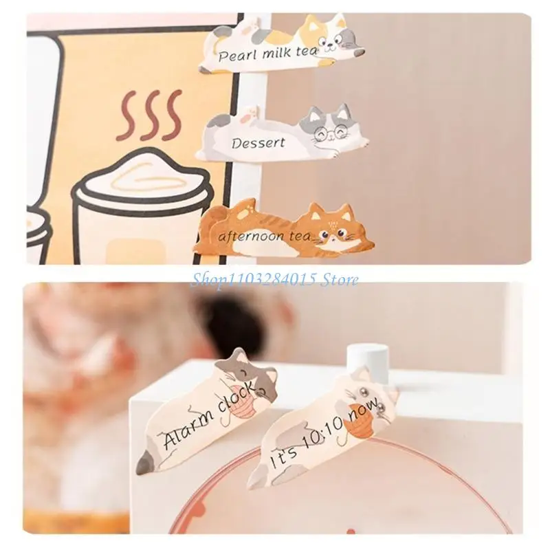 R6FF 180 fogli kitten Note adesive Pagina Marker Note adesive Adesivo per indice del pad memoria
