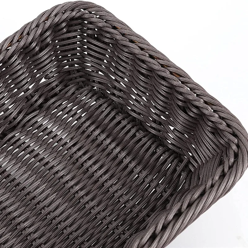 سلة خبز من الخوص ، سلة منسوجة يدويًا ، منظم عرض على الطاولة ، سلال تقديم للطعام والفاكهة والوجبات الخفيفة ، 3 روض