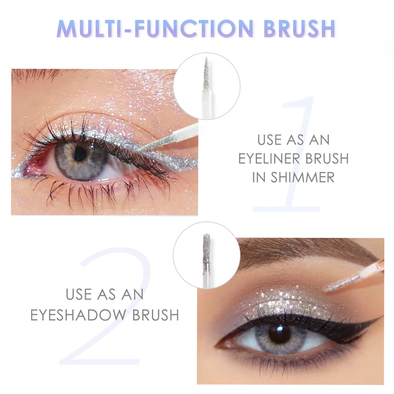 FOCALLURE Glitter Eyeshadow Liquid Diamond Shiny Charming Eye Shadow Makeup Shimmer Eyeliner Eyeshadows Double Use Eye Cosmetics