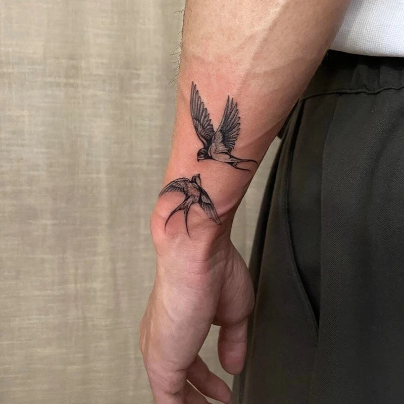 

Пара временных татуировок с травяным соком, небольшого размера, водонепроницаемая поддельная татуировка, наклейка, подходит для 15-дневной пары, татуировка