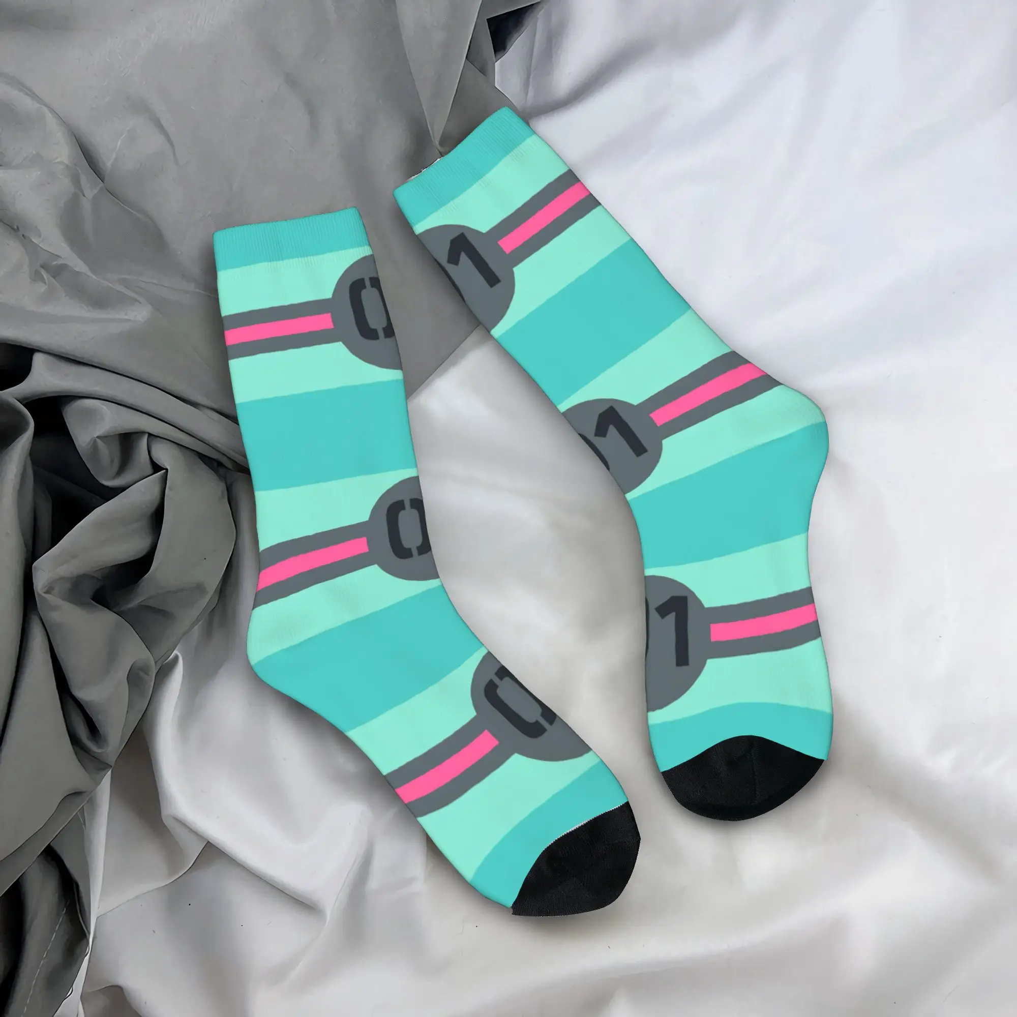 

Casual Anime Hatsunes Mikus Sports Socks Polyester Long Socks for Unisex Sweat Absorbing