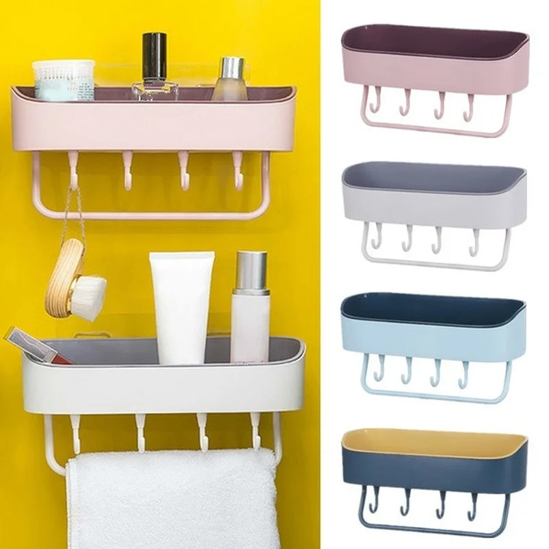 1PCS Plastic Bathroom Shelf Shower Gel Shampoo Holder Storage Rack Organizer Home Decoration Kitchen Accessories