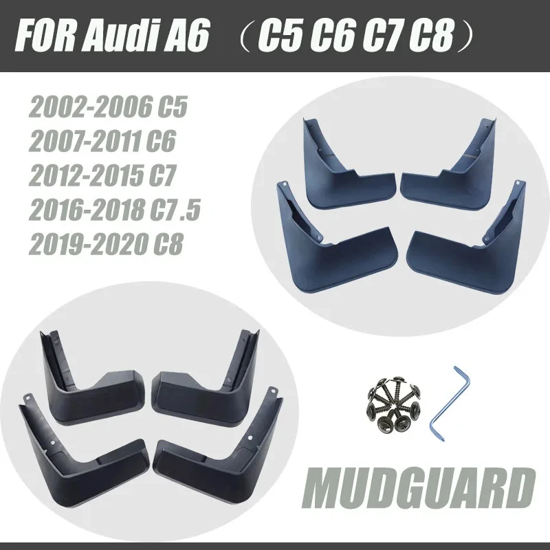 Mud flaps For Audi A6 C5 C6 C7 C8 mudguards fender A6 mud flap splash guards car accessories auto styline Front rear 2002-2020