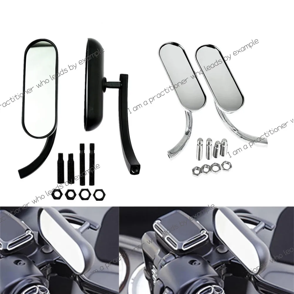 Motorcycle Accessories Aluminum Classic Shape for Harley Motorcycle Rearview Mirrors Vintage Cool Black Reflective Reversing