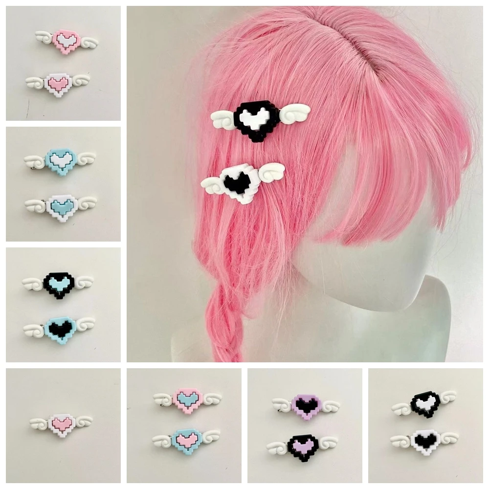 Landmine-Pince à cheveux Lolita pour filles, épingles à cheveux d'ange, accessoires de cosplay pour femmes, Y2K, Love Wings, Sweet Cool