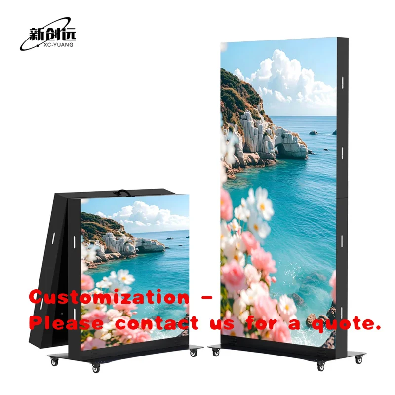 custom.P3.0 LED Poster Display Screen Best Selling Outdoor Foldable Floor Standing Waterproof Portable High Definition5000cdBrig
