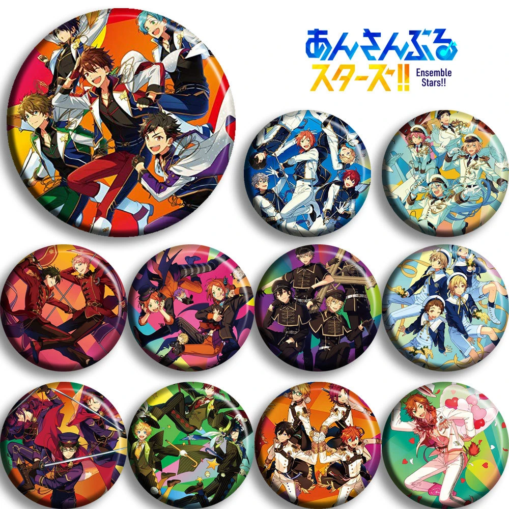 58mm Anime Ensemble Stars Hokuto Hidaka Ritsu Sakuma Arashi Narukami L Cosplay COSTUME Badge Pin SPTE Tinplate Brooch﻿ Gilf
