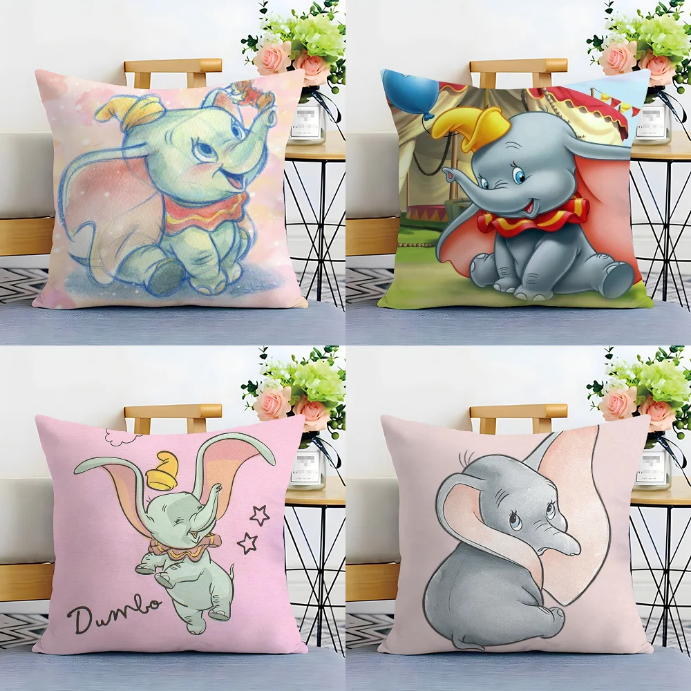 Fat Cute D-Dumbo Pillow Case Plush Fabric Soft  Pillowcase Double Sided Print Cushion Cover Household Gifts