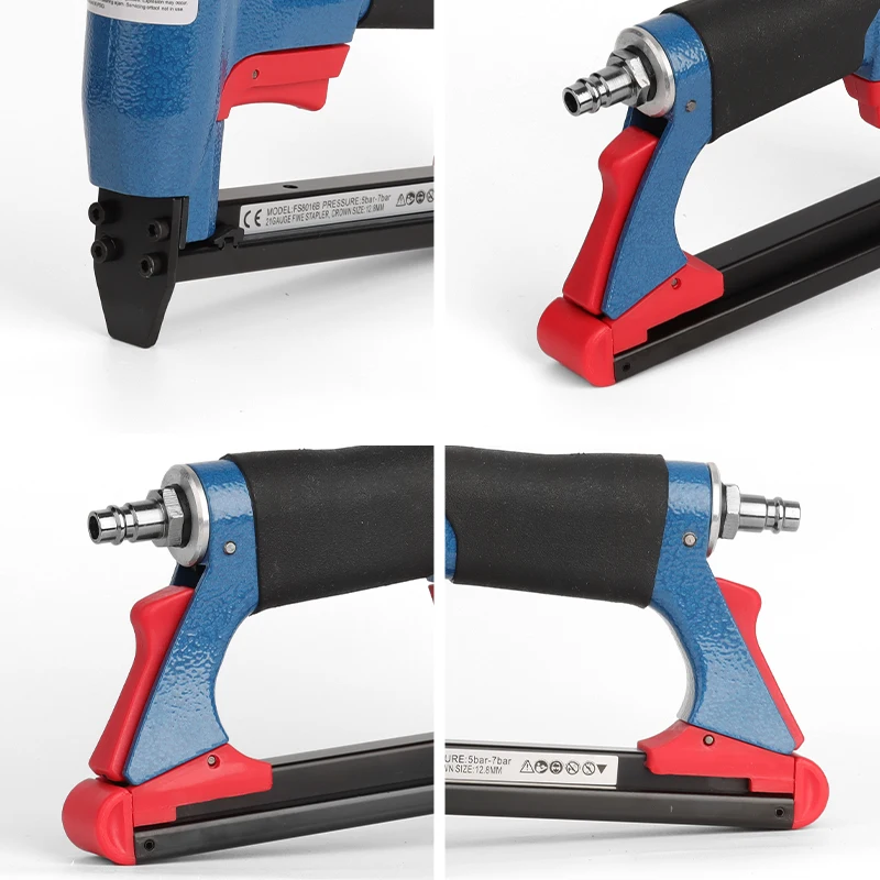 HILDA FS8016B Pneumatic Stapler 21 Gauge Air Staple Gun 5-7bar Fine Wire Stapler For Upholstery Wood Furniture Decoration