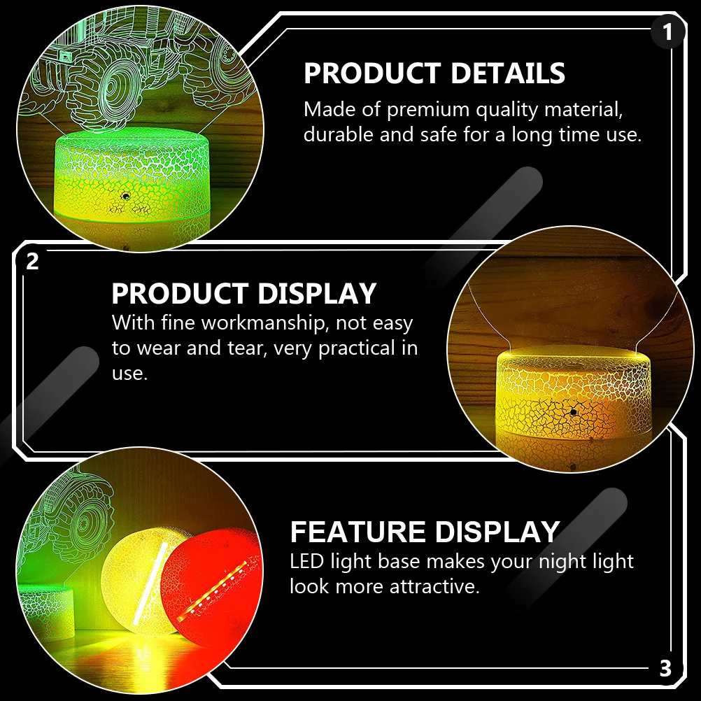 1 مجموعة 1 مجموعة تغيير Led ليلة مزهرية مضيئة مزودة بقاعدة مربع اللمس مصباح عرض موقف لغرفة النوم مكتب ديكور حامل #1