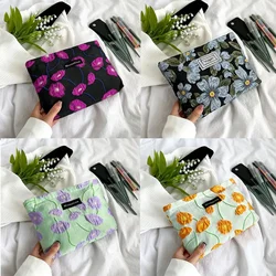 New Fashion Color-Match Floral Jacquard Cosmetic Bag Travel Makeup Pouch Skincare Toiletry Organizer pochette Wash Bag Pencil Bag