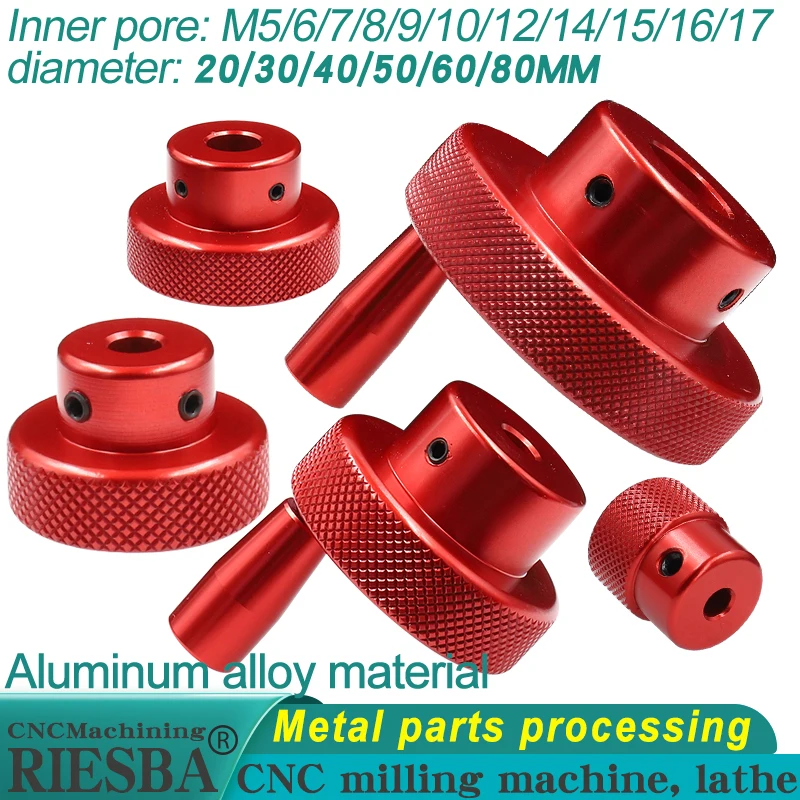 1Pcs red Aluminum Alloy Mini Handwheel For Lathe/Miller mechanical hand wheel Automation equipment parts Part manufacturing