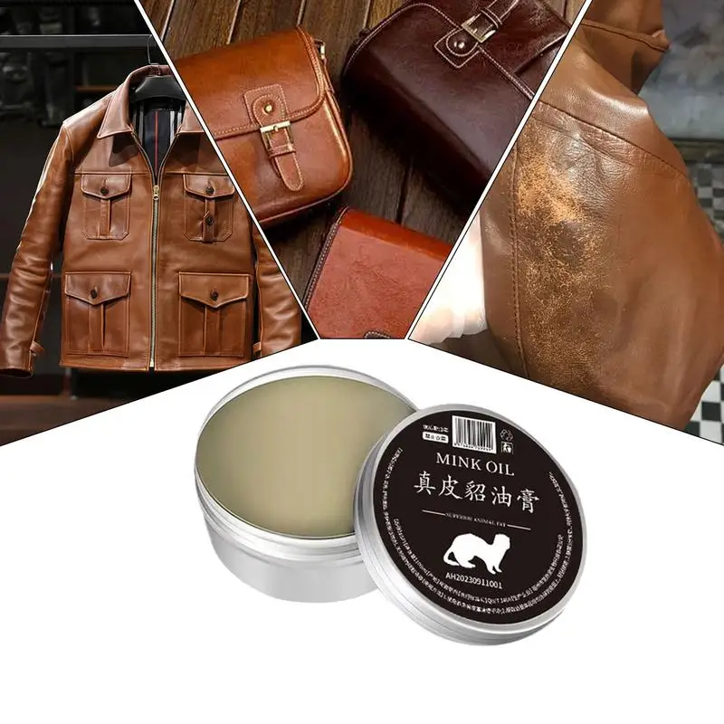 Leather Polish Refurbishing Cream Natural Ingredients Leather Maintenance Tool for Clothing Saddles Shoes Sofas Car Interior Bag