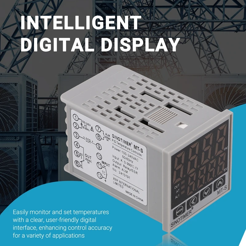 SINOTIMER pengendali suhu PID, pengukur temperatur tampilan Digital pintar termostat