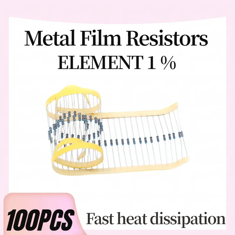 100pcs 1/4W Resistance 0.1R~2.2M 1% Metal Film Resistor Series 0.25W 1R 10R 47R 100R 220R 470R 1K 2.2K 10K 22K 100K 220K 1M ohm