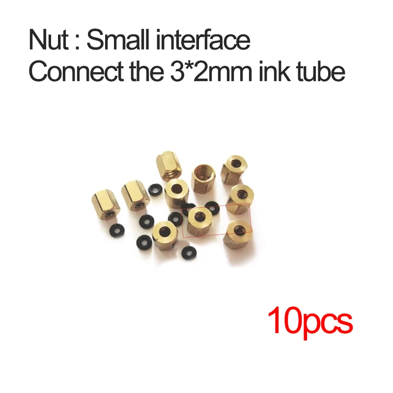 20pcs Ink damper Nut for Epson L1800 L805 1390 DX5 1900 2000 L800 2400 R230 R330 DX7 5113 4720 screw connector Copper cap