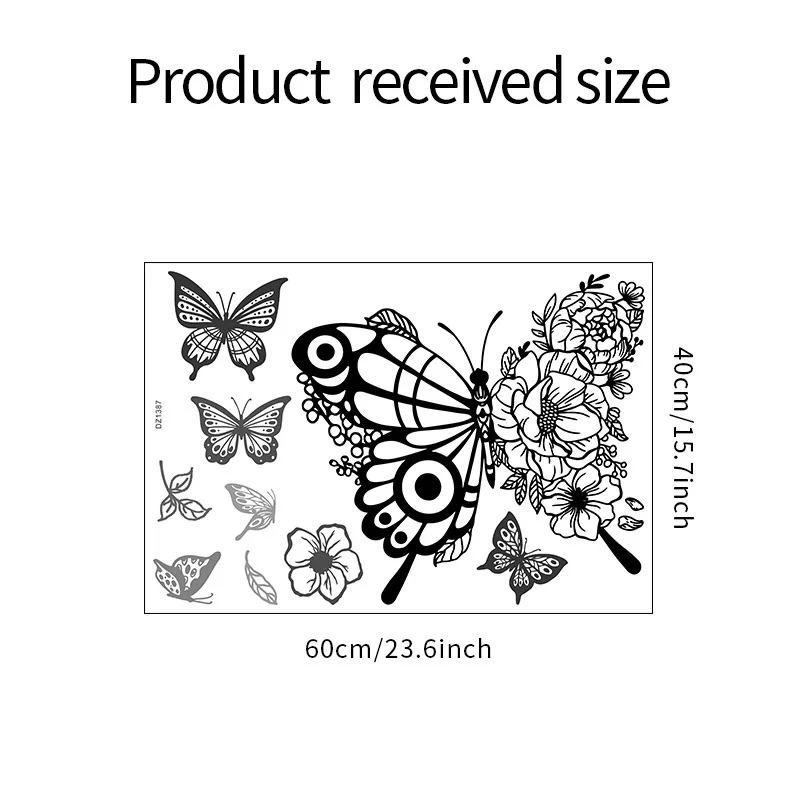 Creative butterfly flower silhouettes Living room background wall decoration Bedroom renovation ambiance wall stickers