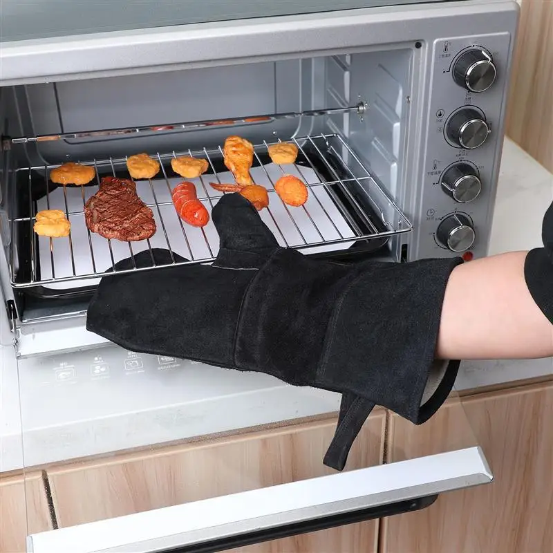 1 Pc High Temperature Resistant BBQ Heat Insulation Fireplace Grilling Anti-Scald Oven Glove For Ktichen Baking Grill