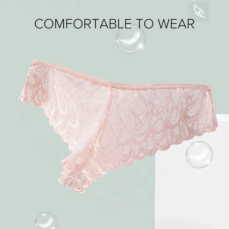 Women's Underwear Lace Sexy Panties Female Underpants Solid Color Transparent Panty Intimates Low-Rise Women Lingerie image 5