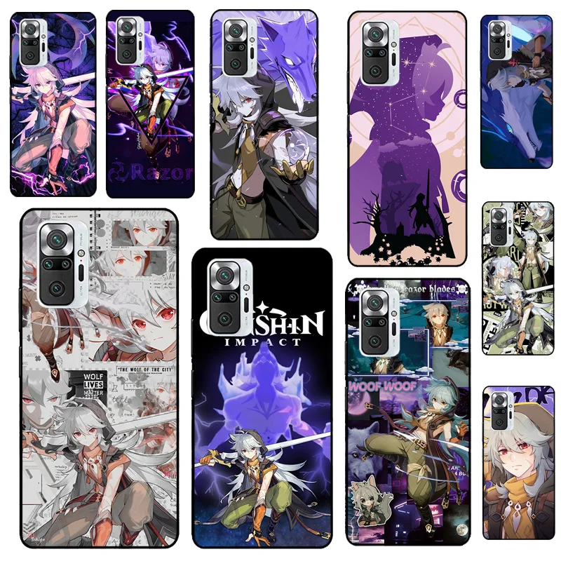 Razor Genshin Impact fanart Case For Xiaomi Redmi Note 12 Pro 11 9 8 10 Pro 9S 10S 11S 12S Redmi 12C 9C 10A 10C Cover