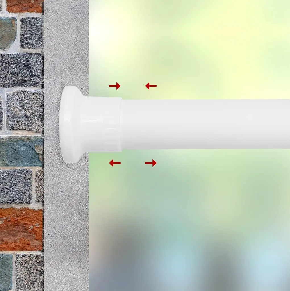 

Регулируемая штанга для душевой занавески, без необходимости сверления, белая отделка, 122-150 дюймов