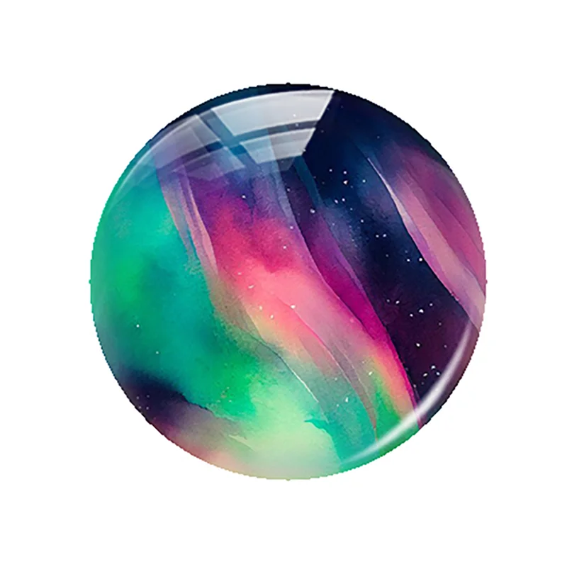 Handmade Polar Lights Aurora Polaris Photo Glass Cabochon Charms Demo Flat Back Cameo For Diy Jewelry Making Accessories