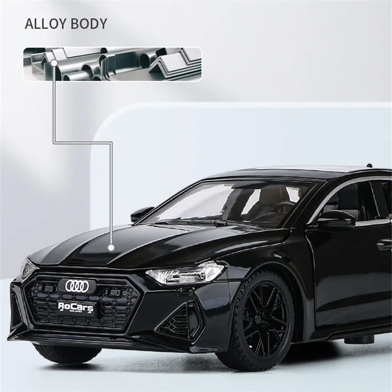 Auti rs7クーペ合金カーモデル、ディキャスト & おもちゃ車、メタルカーモデル、シミュレーションサウンドとライトコレクション、子供向けギフト、1:32