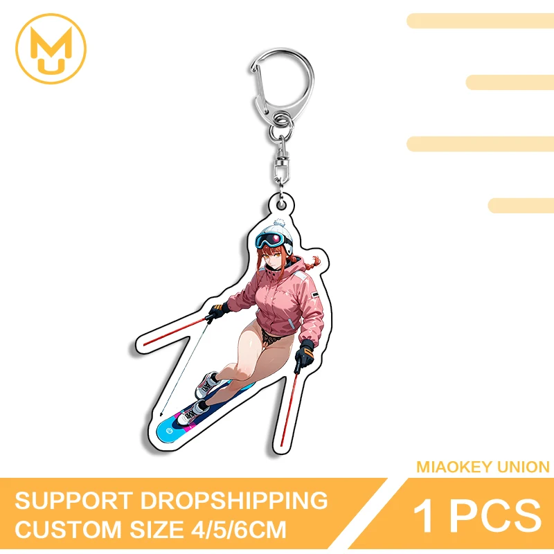 Makima Beautiful High Quality Hanging Ornament Waterproof Double Sided Key Chain Charming Unique Cool Backpack DIY Decoration