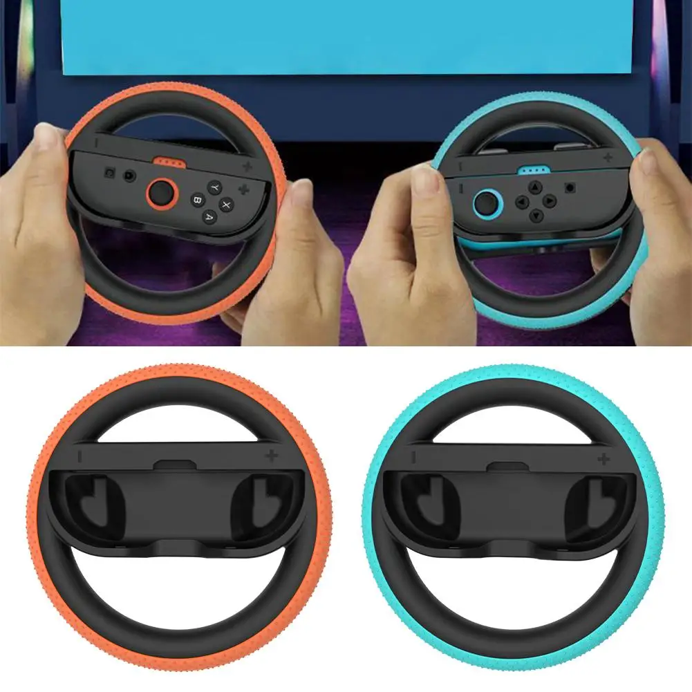 For Switch 2 Joy Con Controller 2PCS Steering Wheel Switch Joycon 2 Racing Wheel Hand Grip For Mario Kart World 8 Deluxe G0G8