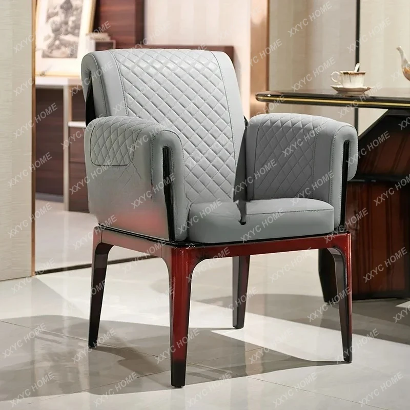 JJHaute Couture Light Luxury Tea Chair Italian Back Chair Home Armrest Club Dining Table Chair
