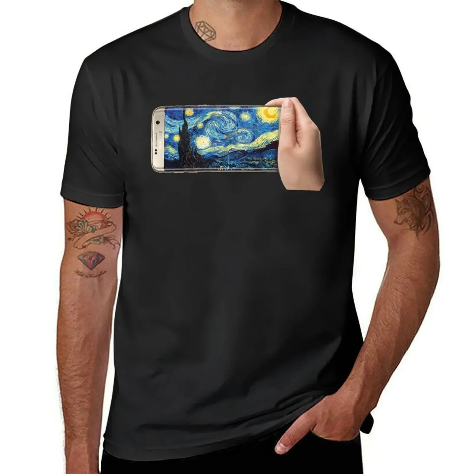 Starry Night - Selfie T-Shirt anime t shirts graphics men clothings