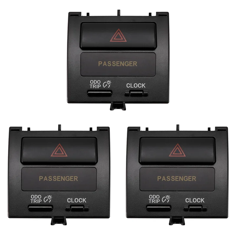 

3X Car Dashboard Emergency Switch Button Assembly Double Flash Button Warning Llight Button For TOYOTA Vios Yaris