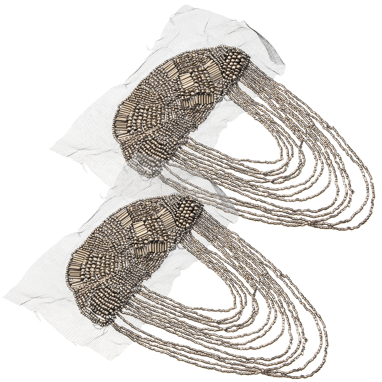 

2Pcs Retro Fringe Brooches Durable Plastic Epaulettes Shoulder Tassels Costumes Accessories Uniform Decorative Women Appliques