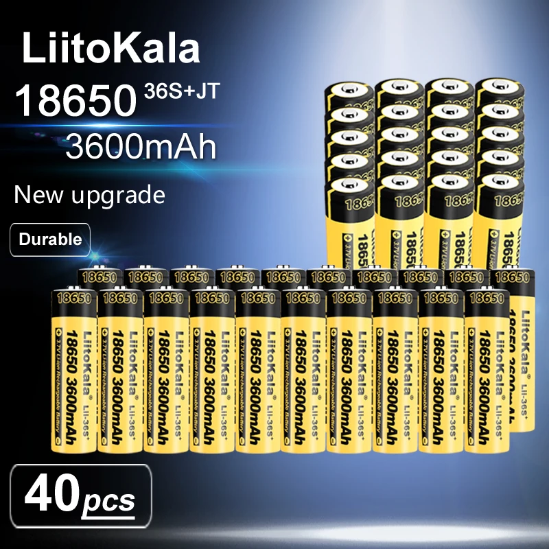 40 шт. LiitoKala Lii-36S заостренный 18650 3600 мАч 3,7 В литий-ионный аккумулятор 20 А разряд для фонарика автомобильные светодиодные фонари лампы