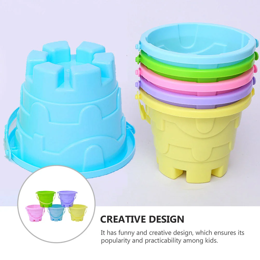 5 szt. Plastikowa beczka Wiadro plażowe Wiadra z piaskiem dla dzieci Mini zabawki dla dzieci dla dzieci