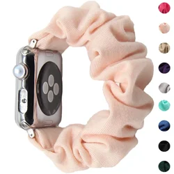 Banda elástica de algodão scrunchies para Apple Watch, pulseira para iWatch Series, Ultra 8, 7, SE, 6, 5, 4, 49mm, 40mm, 44mm, 41mm, 45 milímetros, 38 milímetros, 42 milímetros