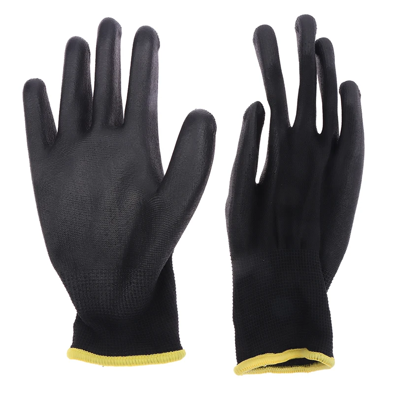 1Pair Safety Work Anti-Static Gloves PU Coated Palm Gloves Unisex Breathable Anti-Slip Repair Gloves Carpenters Supplies