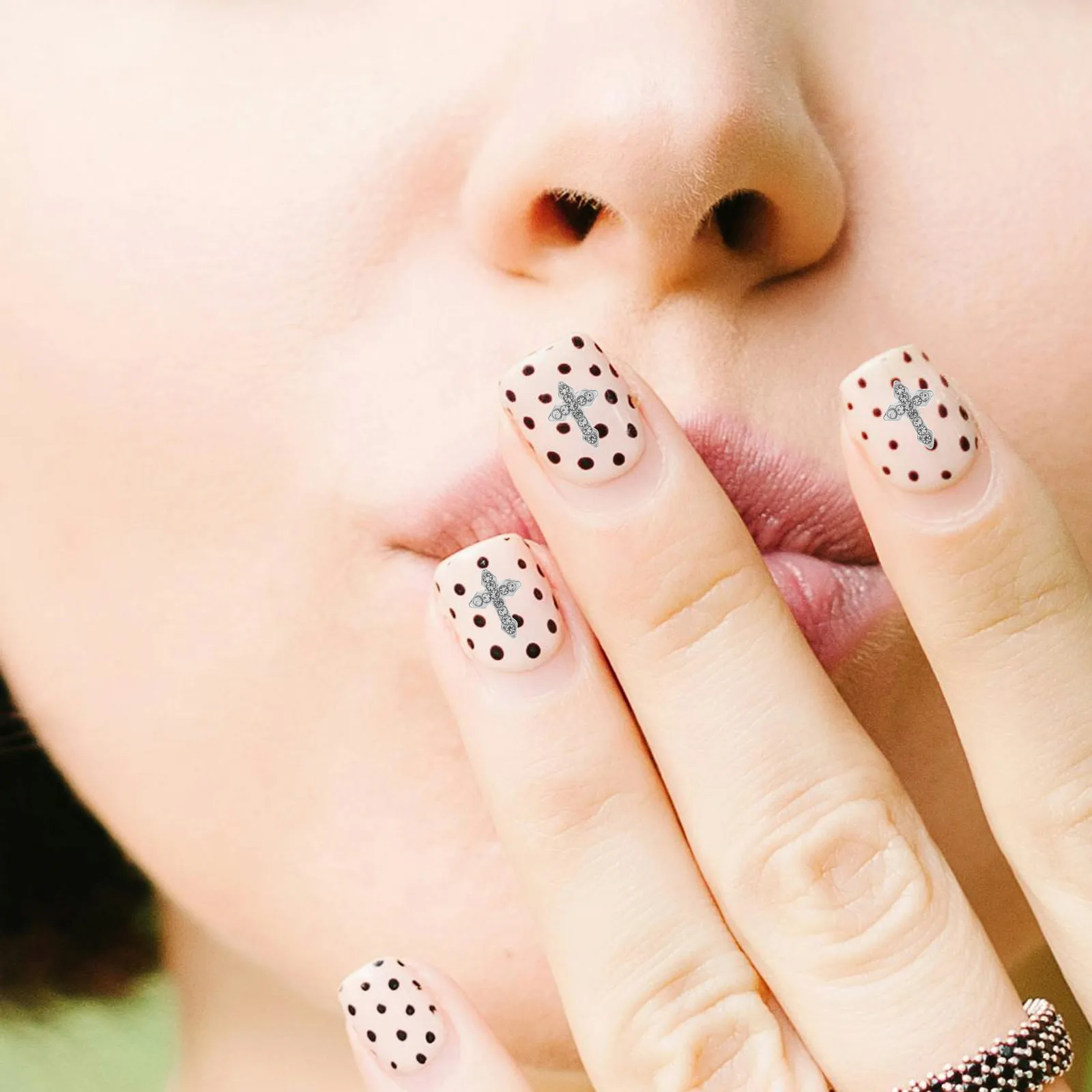 

10Pcs Nail Cross Charms Alloy Acrylic Durable Lightweight Mini Decorations for Stylish Nail Art Manicure Design