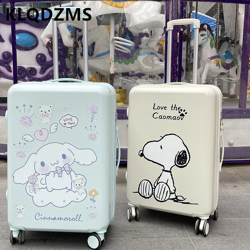 KLQDZMS Cute Cartoon 20"22"24"26"28 Inch Children's Luggage Large-Capacity Storage Trolley Case Unisex Cabin Suitcase