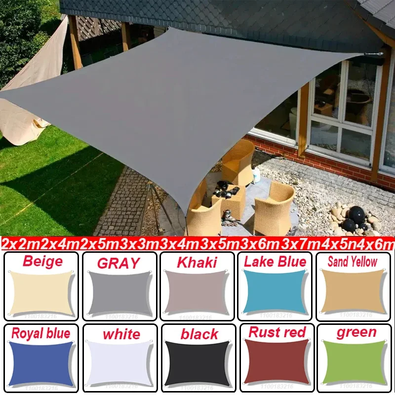 Outdoor Awnings Waterproof Sun Shade Sail Garden Canopi For Terrace Car Canvas Awning Rectangle Pool Sun-Shelter Sunshade Sail