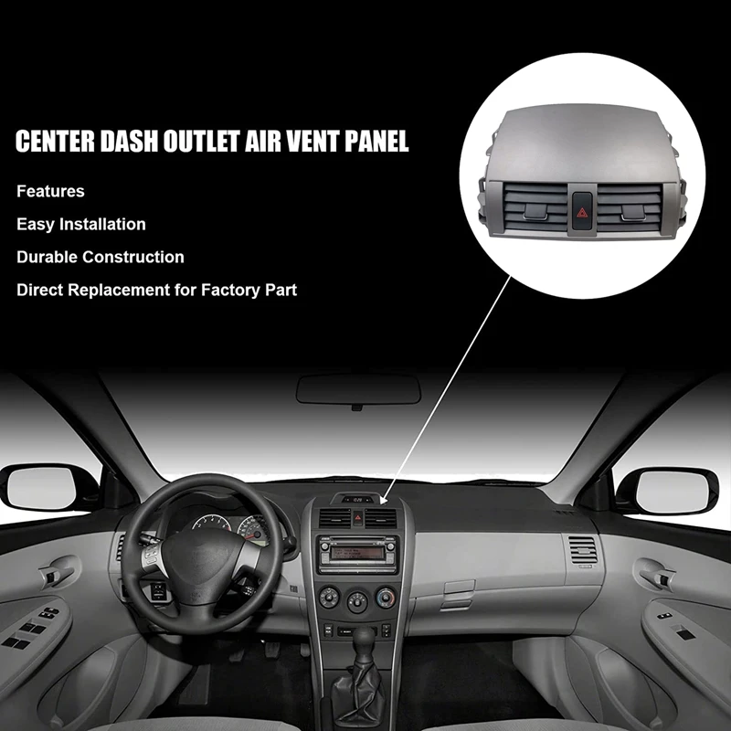 

Car Center Dash A/C Outlet Air Vent Panel With Emergency Switch For Toyota Corolla 2008-2013 55670-02160 55663-02060