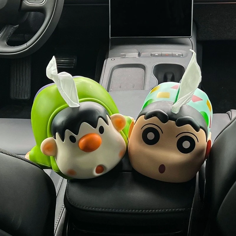 Crayon Shin-chan auto papieren doos creatieve hoogwaardige animatie cartoon thuis schattige handgemaakte pop desktop papieren doos decoratie cadeau